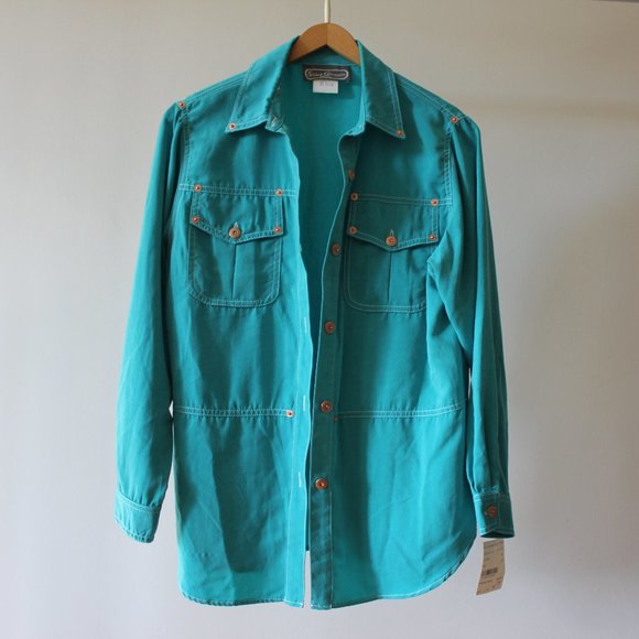 NWT Vintage Saint-Germain Paris Blue Button Up Shirt - Picture 11 of 11